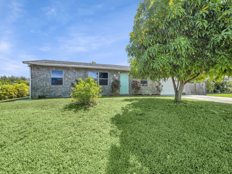 New Price!  Your new home, with its open floor plan, features formal living room connected to the dining area and galley kitchen with granite countertops. Master bedroom, also has granite countertops and functional walk-in closet, so you’ll have plenty of room for your wardrobe. One of the bedrooms has a hall closet, easy to utilize, and a bathroom close by. Just outside the formal dining room is your bar, made of pure marble, complete with built in wine rack and 3 bar stools for entertaining. Of the 2 remaining bedrooms, one has dual closets, and this bedroom also allows for direct access to the pool. From the welcoming family room you’ll also have direct access to the pool, which has a brand new pump. Oh, and….. NO HOA !  So….. when are you coming over?