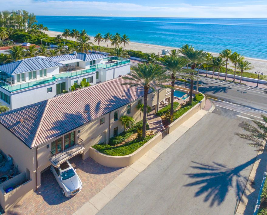 Absolutely beautiful 6 bed, 6 bath corner estate home with Panoramic Atlantic Ocean views. Large impact glass doors lead you out to a beautiful heated infinity edge Pool and Jacuzzi. Updated and well appointed kitchen includes double Subzero refrigerators with separate ice machines. Natural gas island cooktop.  Private master balcony overlooking the Ocean. Beautiful and elegantly designed bedrooms, 6bathrooms, state of the art single button mood lighting, high ceilings, crown molding and gorgeous wood and marble flooring throughout, located ashort walk to Birch State Park.