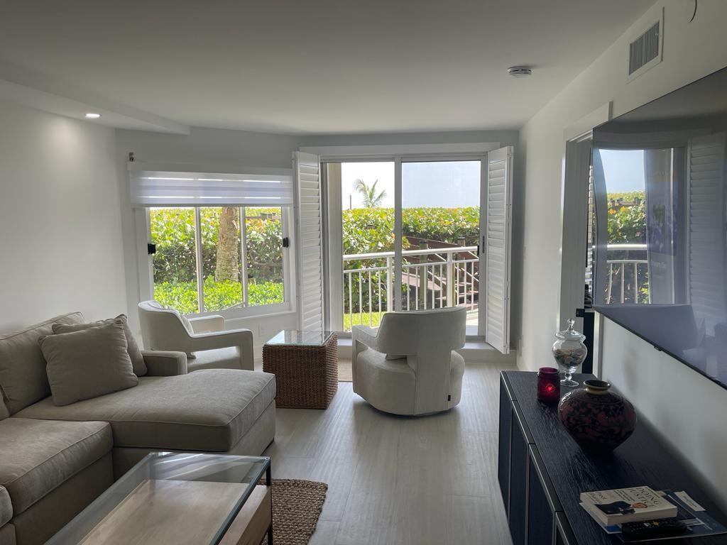50 STEPS TO BEACH, NO ELEVATOR AND COMPLETELY REMODELED. 1st floor direct access to beach. No smoking. No pets. Condo approval required $100.00 min. Background check required min $150.00 and cleaning fee required $200.00 non-refundable upon executed Lease. Tenant pays for electric usage. If rent for more than 120 days then additional deposit required.