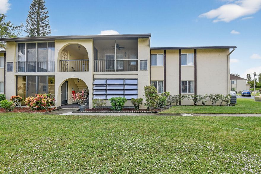 Experience refined South Florida living in this elegantly maintained 2-bedroom, 1.5-bath ground-floor residence located in the beautifully landscaped and highly sought-after Pine Ridge III 55+ community. This inviting home offers an ideal blend of comfort and style, featuring a spacious living and dining area designed for relaxation and entertaining. Enjoy a well-planned kitchen layout, generous natural light, and two comfortably sized bedrooms that provide a peaceful retreat.
Step out to the private screened-in patio, an exceptional outdoor space perfect for morning coffee or unwinding at sunset, surrounded by meticulously kept grounds and a serene community atmosphere. Pine Ridge III offers residents a resort-style lifestyle with amenities including a sparkling community pool, tennis, pickleball, clubhouse, shuffleboard courts, pool tables, walking paths, and social activities. The association provides low-maintenance living with building insurance, cable, exterior maintenance, landscaping, and common area care included.
Ideally positioned near upscale shopping, dining, golf courses, medical facilities, and just a short drive to South Florida's renowned beaches, this residence delivers the convenience, elegance, and tranquility of a premier active adult community. Perfect for seasonal enjoyment or year-round living.