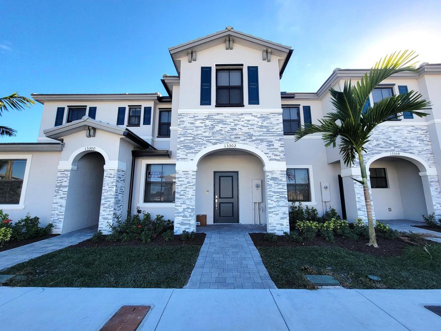 Brand-new two-story villa located in the highly desirable Pine Vista community by Lennar in Homestead. This spacious "Casis" model offers 3 bedrooms and 2.5 bathrooms with a bright open-concept great room design. Features include tile flooring on the first floor, carpet upstairs, and a modern kitchen equipped with stainless steel appliances. Enjoy a private backyard perfect for outdoor entertaining and BBQs, plus a convenient first-floor laundry room. Situated on a premium lot facing expansive gardens and community amenities, this home offers both privacy and beautiful views. Pine Vista is a quiet community with a future clubhouse featuring a swimming pool and playground.