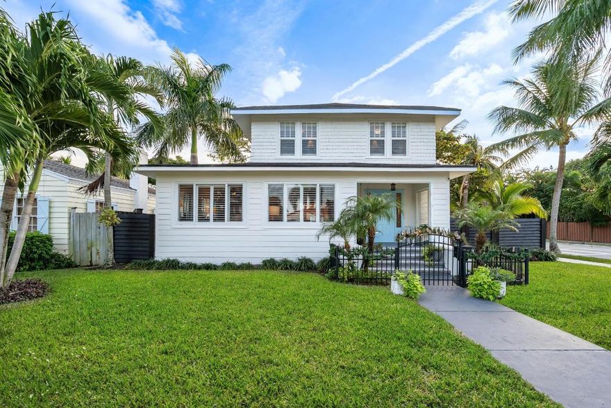 Located in Old Northwood, West Palm Beach's premier North End enclave, this historic Colonial is minutes from Palm Beach and near Flagler Drive, Currie Park, the NORA District, Ritz-Carlton Residences, and Yacht Club. The residence offers approximately 2,800 SF with 4 bedrooms and 3 bathrooms, including a spacious primary suite with room for expansion. Set on an 7,850 SF corner lot, the property features a heated pool, guest house, private parking with space for a garage, and mature native landscaping. Flooded with natural light, the home blends original charm with updates including a new roof, HVAC, impact windows, kitchen, and exterior improvements. A rare opportunity in the North End.