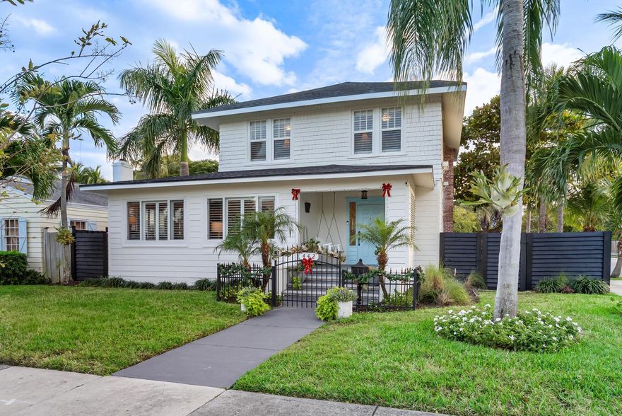 Located in Old Northwood, West Palm Beach's premier North End enclave, this historic Colonial is minutes from Palm Beach and near Flagler Drive, Currie Park, the NORA District, Ritz-Carlton Residences, and Yacht Club. The residence offers approximately 2,800 SF with 4 bedrooms and 3 bathrooms, including a spacious primary suite with room for expansion. Set on an 7,850 SF corner lot, the property features a heated pool, guest house, private parking with space for a garage, and mature native landscaping. Flooded with natural light, the home blends original charm with updates including a new roof, HVAC, impact windows, kitchen, and exterior improvements. A rare opportunity in the North End.