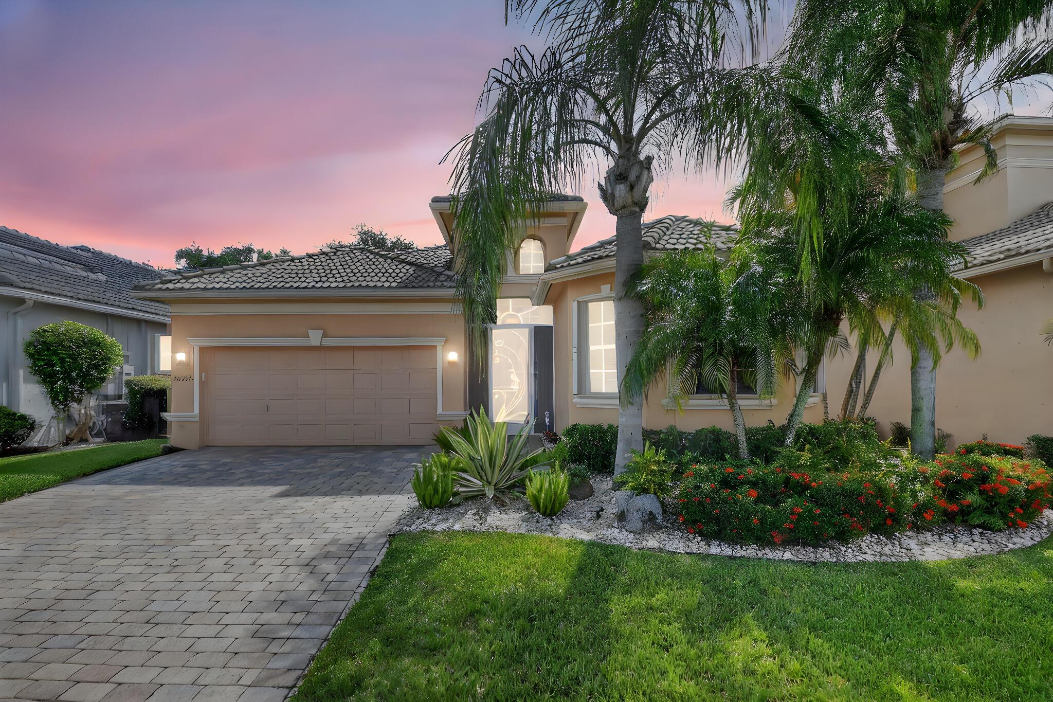 Welcome to this very well maintained home 3-bedroom, 2.5- bathroom single story home in gated Mizner Falls 55+ community. Step through the elegant double glass doors into a spacious, open concept layout featuring high ceilings, crown molding, neutral flooring and paint. Granite countertops, backsplash and stainless appliances. Have peace of mind whole house generator that runs on national gas, accordion shutters, A/C and hot water heater (2019) Extended patio all new screens provides peace and quiet while relaxing or entertaining.The home feathers a 2 -car garage flooring freshly painted. Located in Boynton Beach Mizner Falls offers resort style amenities including beautiful clubhouse, new fitness center, tennis and pickleball courts pool ,lounge area, card and billards room and more.