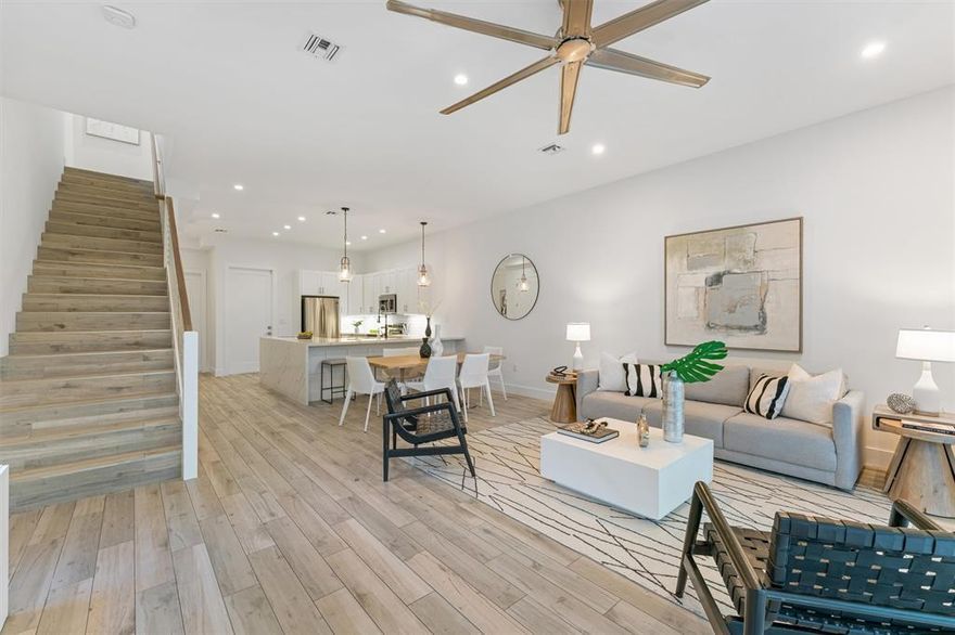 Newly constructed duplex, each side 3/2.5 with ground floor living, single car garage, private backyard, and easy access to all that downtown has to offer.  one unit is rented, one unit vacated (was owner occupied).  Ideal for living in one and renting out the other side.  Property on one folio and financable as a duplex but lives like twin townhomes.  NO HOA, very low operating expenses, hurricane grade build.