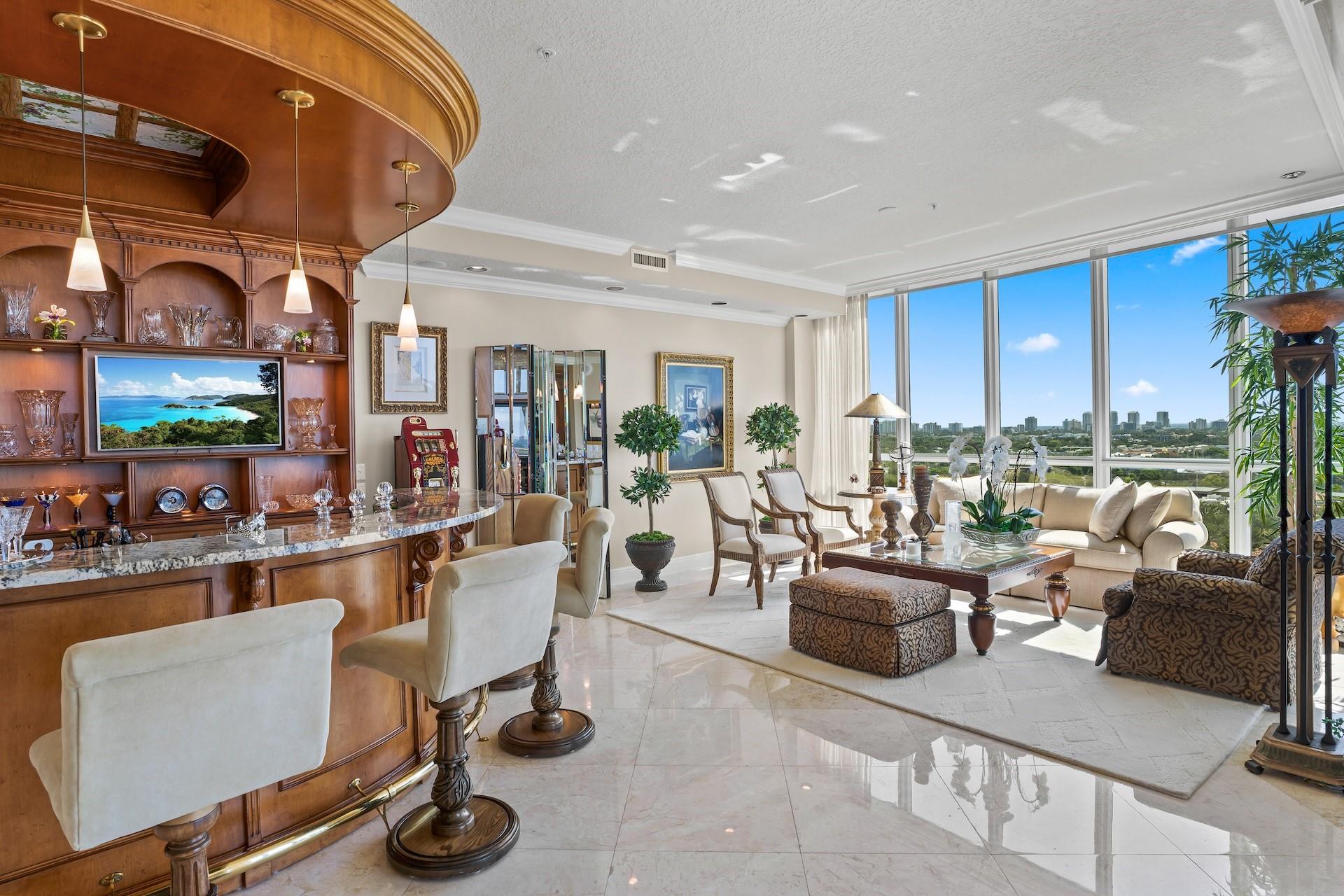 Large Luxury Condo in the heart of Las Olas. Feels like a home in the sky. Best of both worlds. Amazing views of Ocean and Fort Lauderdale's city Skyline. 3 bedrooms, 3.5 baths, plus office, bar, tons of storage, huge walk in closets, central vacuum & more. 4120 sqft with 3 parking spaces and 2 extra storages. Boutique luxury building. City living and walk to all the action. Shops, restaurants, art galleries, Live music, beach & more. Location, Location, Location. A must see.