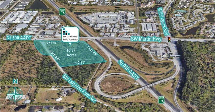 General Commercial land available with exposure on Florida Turnpike in desirable Palm City, FL. Improvements being made at intersection give this property great access. Multiple parcels equaling 10.37 acres.
