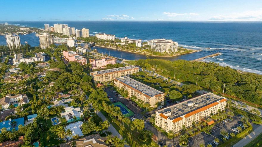 Beautifully updated condo located directly across the street from the beach and South Inlet Park. This home is move-in ready for you to enjoy! Brazilian cherry wood floors laid on a diagonal throughout the living room, bedrooms and hallway. The kitchen features granite counter tops and all stainless appliances. The kitchen extends into the dining room with additional counter space, a wet bar and wine fridge. Washer and dryer in the unit. Large primary suite with walk-in closet. The unit faces south with a fantastic view of the pool. Tierra Del Mar is perfectly situated across the street from the beach and a short ride into Downtown Boca. Don't wait on this one!