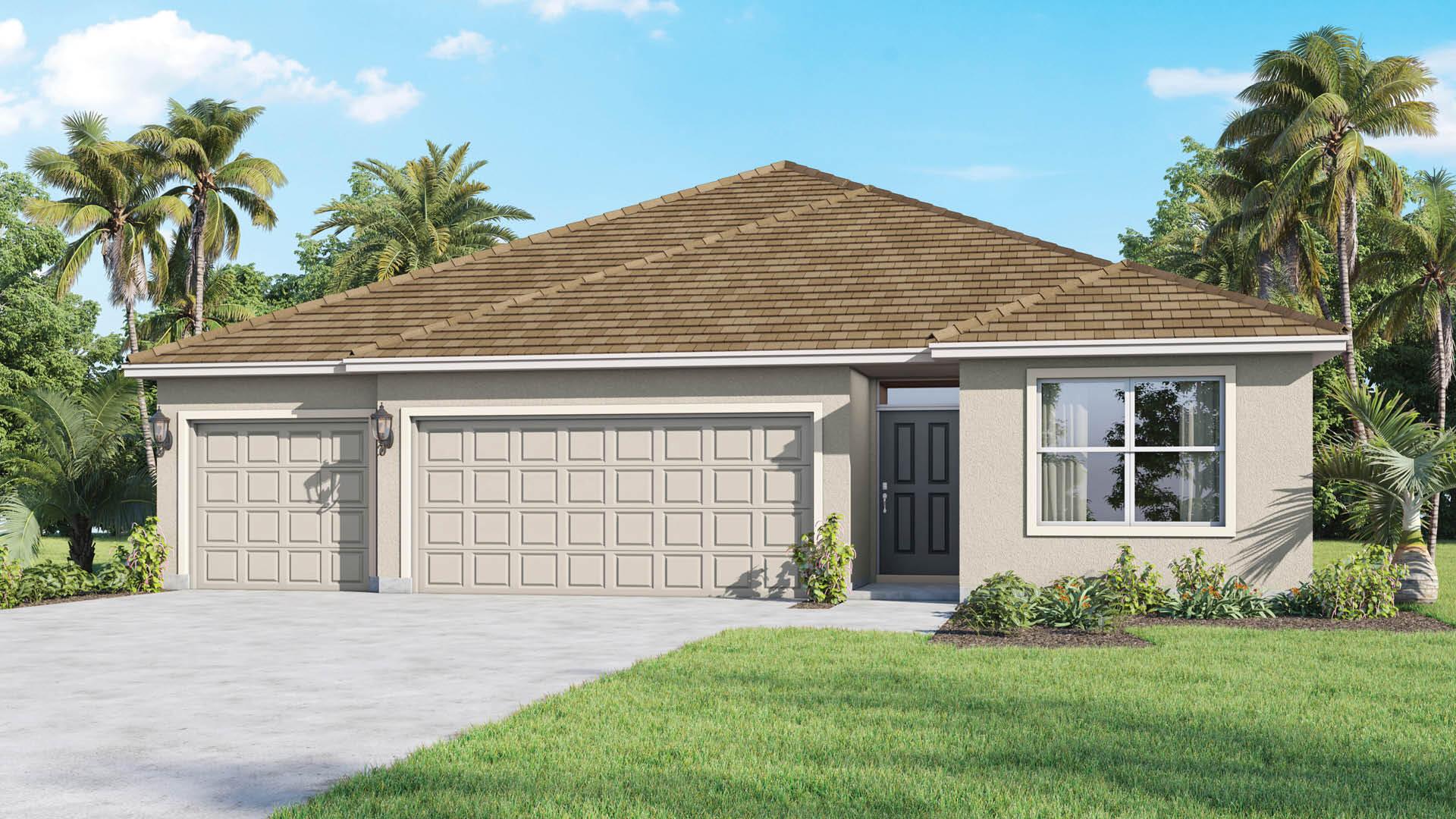 This beautifully designed, all-concrete block, one-story home features an efficient floor plan. The foyer leads to two guest bedrooms sharing a full bath and a third with an ensuite. A laundry room and linen closet are across the hall. The three-car garage includes openers, with ample parking on the wide driveway. Located in a boat and RV-friendly area with no HOA restrictions. The kitchen boasts an expansive island, quartz countertops, oversized undermount sink, and a large pantry. The primary suite offers a luxurious bath, double vanity, walk-in closet, and shower/tub combo. Luxury vinyl plank flooring throughout main living and wet areas. Smart home technology included.