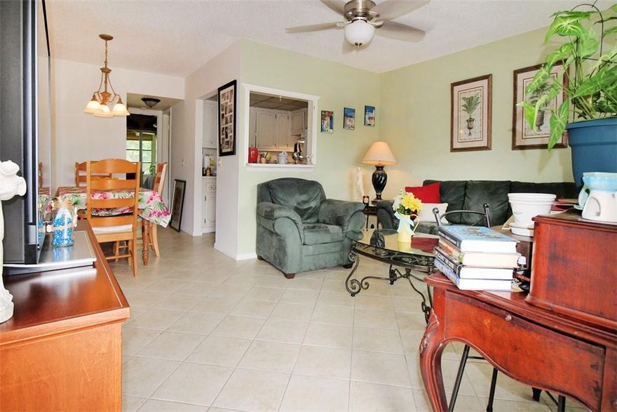 WALK TO TENNIS & POOL FROM THIS 1 BEDROOM, 1 BATH! FULLY FURNISHED AND READY TO MOVE RIGHT IN,  JUST BRING YOUR LUGGAGE AND STAY FOR MONTHS! THIS 2ND FLOOR UNIT LETS IN LOTS OF LIGHT, AND THE CERAMIC TILE FLOOR THRU-OUT JUST SHINES! 2 WINDOW WALL A/C'S!! AN ENCLOSED PATIO FEELS SERENE WITH A QUIET GARDEN VIEW!  AND THEN THERE ARE THE AMENITIES GALORE INCLUDING A LAVISH CLUBHOUSE WITH A 1,500 SEAT THEATER, A STATE OF THE ART GYM, TENNIS, INDOOR AND OUTDOOR POOL, CLASSES OF EVERY TYPE AND MORE!! FREE TRANSPORTATION INSIDE AND OUT!! CLOSE TO THE BEACH, FABULOUS SHOPPING, MAJOR HWYS AND GREAT RESTAURANTS! ASSOC CLAIMS 55+