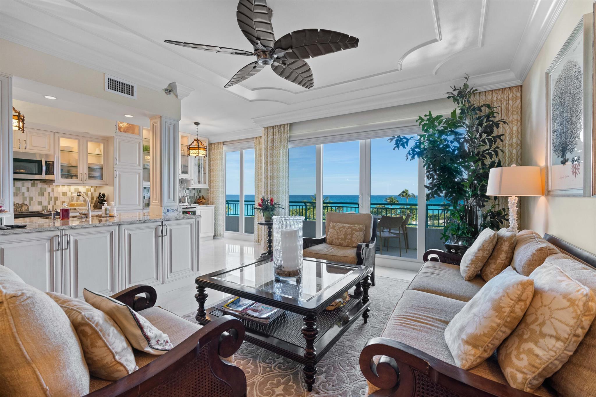 Discover an exquisite oceanfront condominium now available for rent! This stunning property can be yours for $5,500 per month during the off-season. Available now through 11/30/2025. Imagine waking up each day to breathtaking views of the Atlantic Ocean. This exceptional 3-bedroom, 2-bathroom condo spans nearly 1,700 square feet and boasts unobstructed ocean views from every room. It features complete impact glass windows and has undergone beautiful renovations, ensuring it is in pristine condition and filled with modern upgrades. Conveniently located just a short distance from Harborside, you'll have access to a variety of fine dining restaurants and entertainment options.
