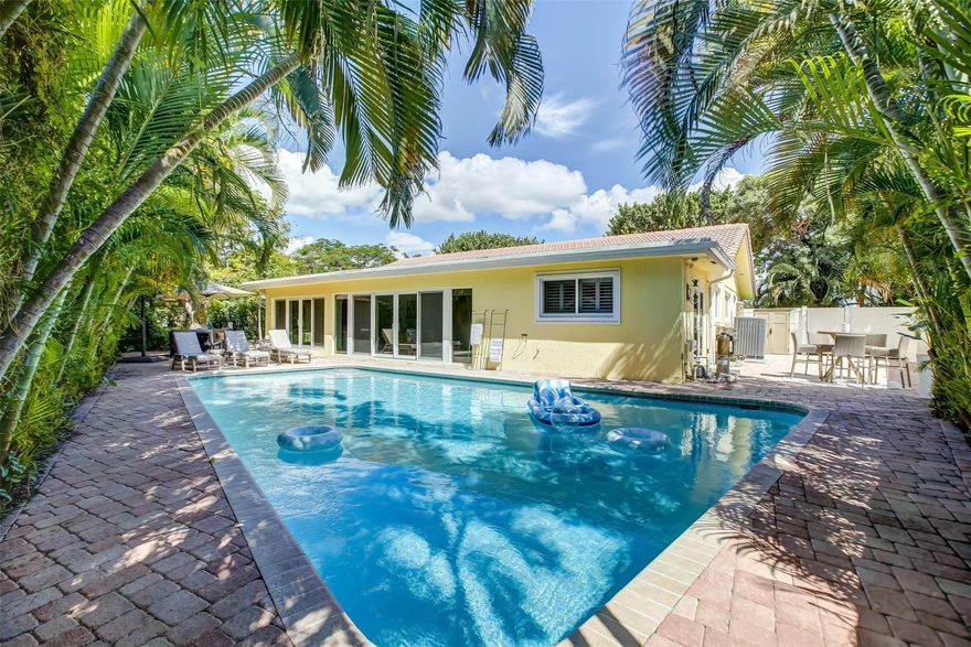Fully Appointed Monthly Vacation Home in The Hillsboro Shores Beach neighborhood in Pompano Beach. Stunning home with 4 bedrooms/4 bathrooms, heated large swimming pool, fenced back yard, play area, pool views & stocked with everything that you need for a stress free monthly rental. Minutes walk to the private beach access. Pompano has a lot to offer with amazing beaches, fishing pier, restaurants and shops and close to FLL international airport. Can accommodate a family up to 8 comfortably with 5 beds and plenty of space to spread out. Plenty of parking, outside seating, fire pit and BBQ. A true tropical paradise.. Seasonal prices subject to change.
