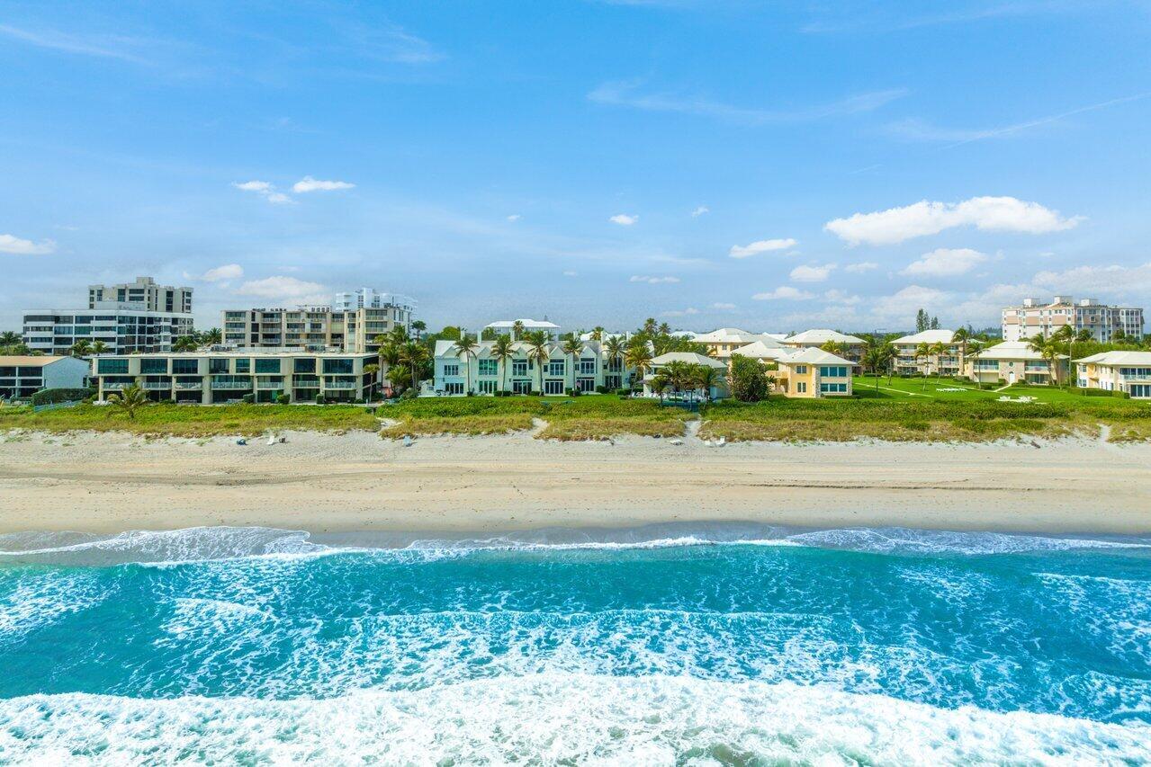 Rare opportunity to enjoy this private oceanfront residence perfectly situated in Delray Beach's most coveted location. Nestled in a boutique gated enclave of just 16 residences this two story townhouse offers 3 bedrooms plus loft/office space, 4 full baths and powder room. Enjoy two private patios to relax, catch the ocean breeze or entertain family and friends. Bright open floorplan offers spacious living area with wood floors, elevator, updated granite kitchen, stainless appliances and breakfast area. Generous primary offers soaring ceilings, two full baths & large walk in closet. Two guest en-suites. Steps to the most pristine beach and sparkling blue ocean. Private 2CG. Just over the bridge to Trader Joes, restaurants and shops. Minutes to Delray's famed Atlantic Ave. A must see!