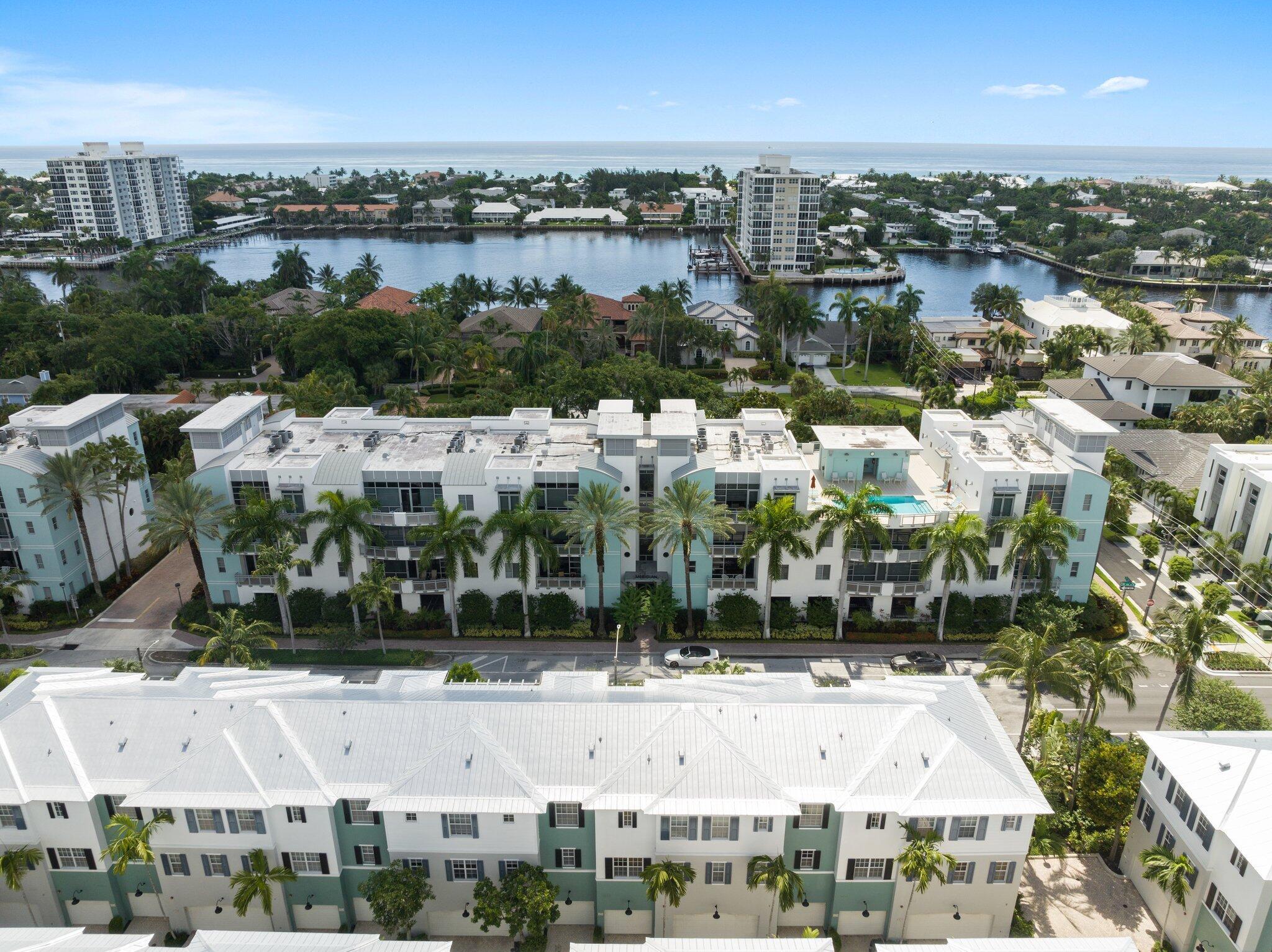 Welcome to The Meridian, a desirable residence located in the vibrant city of Delray Beach, Florida. Nestled in a prime location, this property offers an unparalleled lifestyle in one of South Florida's most sought-after destinations. As you step into this meticulously maintained second-floor condominium, you are greeted by an atmosphere of sunny seclusion. The open concept floor plan seamlessly blends the living, dining, and kitchen areas, creating an inviting space for relaxation and entertaining. The living room is bathed in natural light, courtesy of large windows that offer picturesque views of the surrounding neighborhood. Gorgeous plank tile flooring adds character to the living space, while high ceilings create an airy ambiance throughout.
