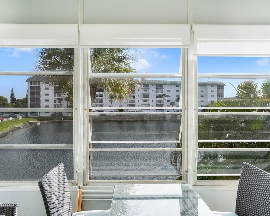 PRICE REDUCED - Welcome to this beautifully light and bright 1-bedroom, 1.5-bathroom condo in the desirable 55+ Castle Gardens community. This meticulously clean second-floor unit boasts ceramic tile flooring throughout and features a beautiful glass enclosed balcony overlooking the lake. Enjoy an updated kitchen with white cabinets, spacious bedroom, and lots of natural light throughout. Unit AC is 2009 and 40y Milestone completed. This unit comes partially furnished. Don’t miss the chance to call this lovely condo home!