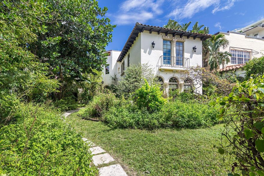 Located two properties from the Ocean, this gracious home offers three bedrooms, two and a half bathrooms in the main residence with a separate two-story guest cottage and pool. Vernacular butterfly gardens flank the exterior of the property, accentuating the iconic architecture of the 1920s home. Greeted by a formal foyer and sweeping staircase, the interior boasts living spaces wrapped in oversized windows and natural light, and features original details throughout the thoughtful floor plan. The rear patio & pool offer private entertaining spaces overlooking the highly desirable separate cottage, perfect for virtual conference space or guests. The Midtown location is ideally positioned in the heart of the Island and offers easy access to all restaurants, shopping, beaches, and houses of Worship.