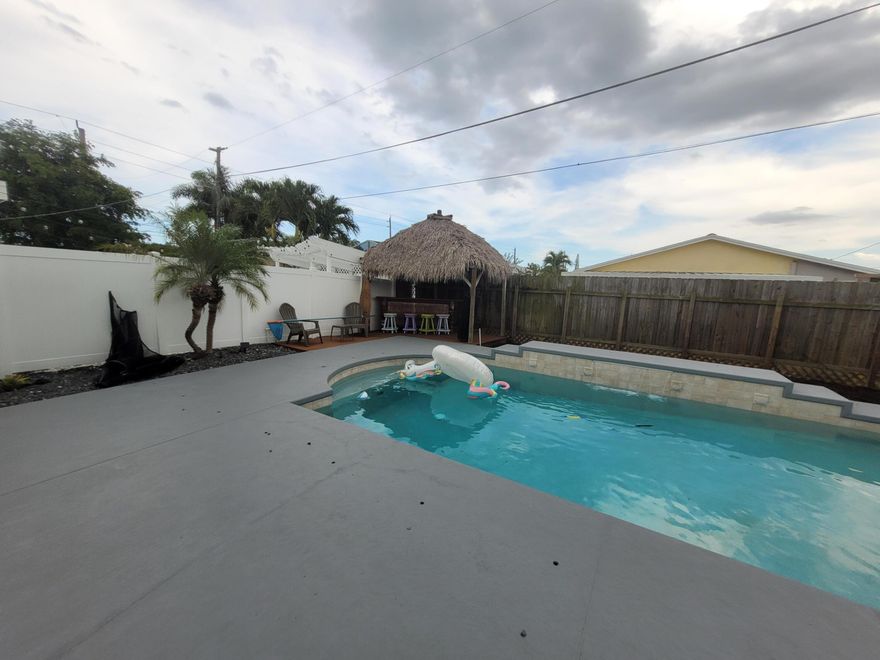 Completely updated and upgraded 3/2/1 pool home with fenced backyard and a Tiki Bar! Relax or entertain in the private fenced pool area. Totally modern Kitchen includes a wine fridge. Just minutes from I-95, Turnpike, and great shopping! Mandatory $49.95 a month Resident Benefits Package, includes HVAC air filter delivery, credit building/reporting, $1M Identity Protection, Online Tenant Portal, Utility Concierge Service, Resident Rewards Program