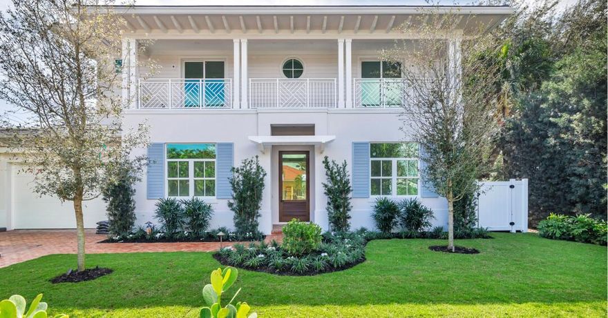 Welcome to this stunning new construction 5-bedroom, 5.5-bathroom home in the heart of SoSo. This residence showcases expansive, bright living spaces with 12-foot ceilings and an open floorplan. The living room and kitchen feature exposed beams, hardwood floors, floor-to-ceiling glass doors, high-end finishes and Thermador appliances. The main floor also includes 1 bedroom with ensuite bathroom, an office/den, and laundry room. Upstairs, the master bedroom is a private retreat offering a built-in coffee bar with refrigerator, an ensuite bathroom with dual vanities, a Roman tub, separate water closets, a private balcony, and large walk-in closet. Additionally, upstairs you will find 3 bedrooms with ensuite bathrooms and a second laundry room for added convenience. The exterior of the home is an outdoor oasis with
tropical landscaping, a heated pool with sundeck and spa, high-ceiling covered loggia, outdoor kitchen with grill and refrigerator, and an outdoor shower. This home combines comfort and luxury in a highly desirable location.