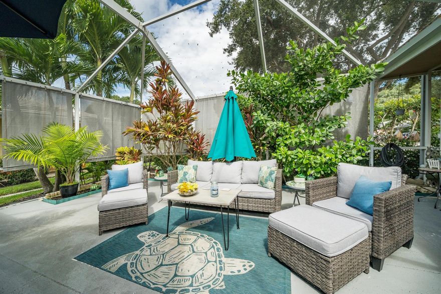 Stunning 2/2 single level DiVosta townhouse with large screened in-patio, located in highly desirable community in the heart of Palm Beach Gardens. The minute you enter, you are greeted with a beautiful open but cozy great room. Tile & wood laminate flooring throughout. Freshly painted interior with upgraded fixtures and lighting. Cathedral ceilings in the main living area. Roomy storage shed located on patio. There is lush landscaping as well as privacy shades on the screen. The unit comes with two assigned parking spaces and there is a large community pool. Its also super close to Costco, Target and other shopping, Restaurants, Schools, Gyms, Beaches, I-95. This unit should definitely be on your list of properties to see.