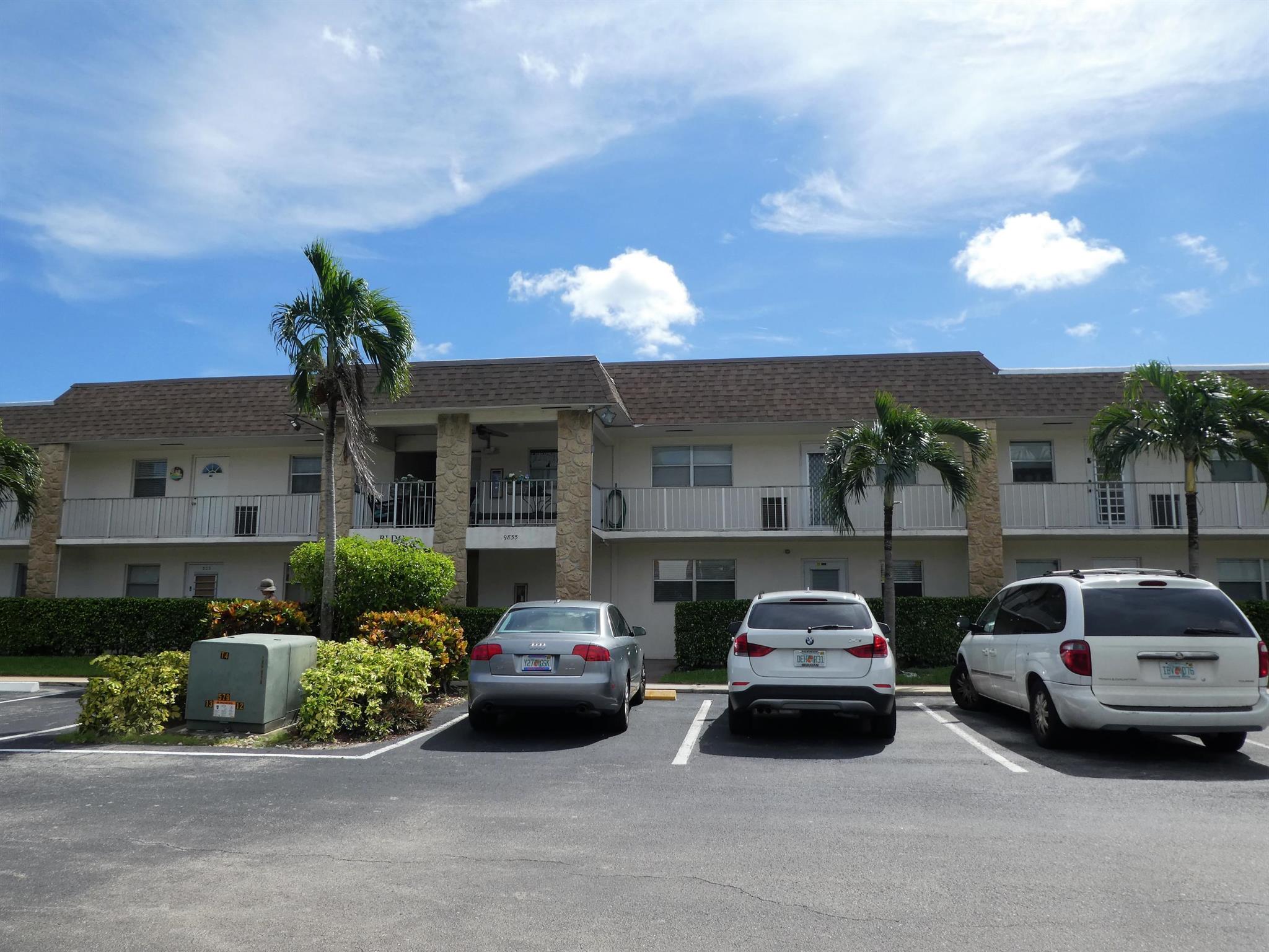 Renovated 1st floor corner unit, all age community. All impact windows. New AC just installed. Porcelain tiles in bedrooms, recently renovated kitchen, and bathrooms: white cabinets, stainless steel appliances, sinks, faucets, porcelain tile flooring, granite countertops, shower doors, tiles, tub, toilets. Extra storage. 1 assigned parking space. Washer/dryer next door in the common area. Water and trash pick-up included. Walking distance to Sandalfoot Square shopping area Western Beef, Publix, restaurants, banks, auto service, gas stations. Great schools, Hammock Pointe, Eagles Landing, Olympic Heights, close to all shopping on 441, major highways, Sawgrass Pkway, Turnpike