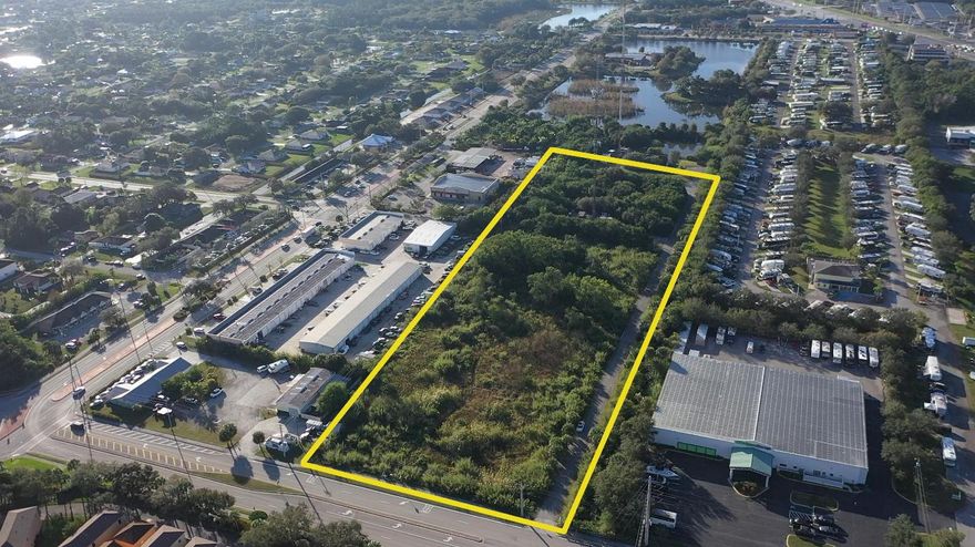 Prime, development-ready opportunity on Jennings Road in Port St. Lucie. This 6.67-acre site is zoned Commercial Service and offers outstanding flexibility for a variety of commercial uses.

The parcel features excellent visibility and frontage, with approximate dimensions of 875' deep by 331' wide, providing strong site planning options and efficient layout potential. The western boundary is adjacent to a drainage ditch and a two-lane access right-of-way.

A long-term ground lease for an existing cell tower (38 years remaining) is located along the southern portion of the property and encumbers roughly 2 acres, leaving an estimated 4 acres of usable area for development. Ideal for investors, owner-users, or developers seeking a high-exposure commercial site in a growing market.

The cell tower lease offsets a portion of the property taxes. For 2025, total property taxes were $24,138.97, of which the cell tower contributed $6,707.05. The landowner's tax obligation was $17,431.92.