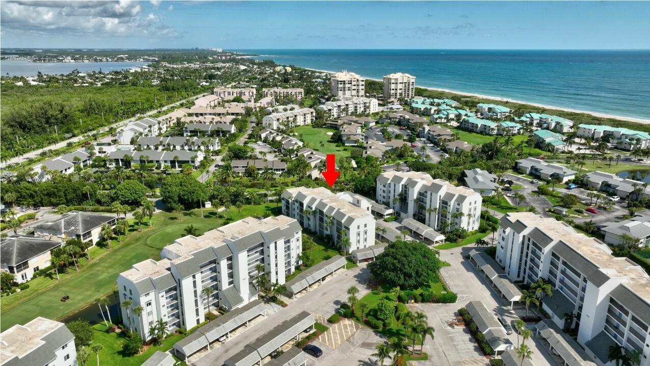 NEAR THE OCEAN!! Fantastic views from this spacious 2 bedroom 2 bath ''Catamaran II'' fully furnished condo at Ocean Village! Centrally located near all Ocean Village amenities. End unit condo offering more privacy & with spacious exterior storage closet. The building has an elevator! Enjoy the best of Florida living at this beautiful oceanfront community offering 24 hr gated security, 9 hole par 3 golf course, tennis, bocce ball, pickleball courts, 4 heated pools including a new resort style main pool, shuffleboard, new clubhouse & fitness center, oceanfront restaurant, tiki bar serving great food & drinks & 3500 feet of oceanfront. This unit would be a great rental unit if owner so desires. Located on Hutchinson Island with 21 miles of uncrowded & unspoiled beaches! Measurements approx
