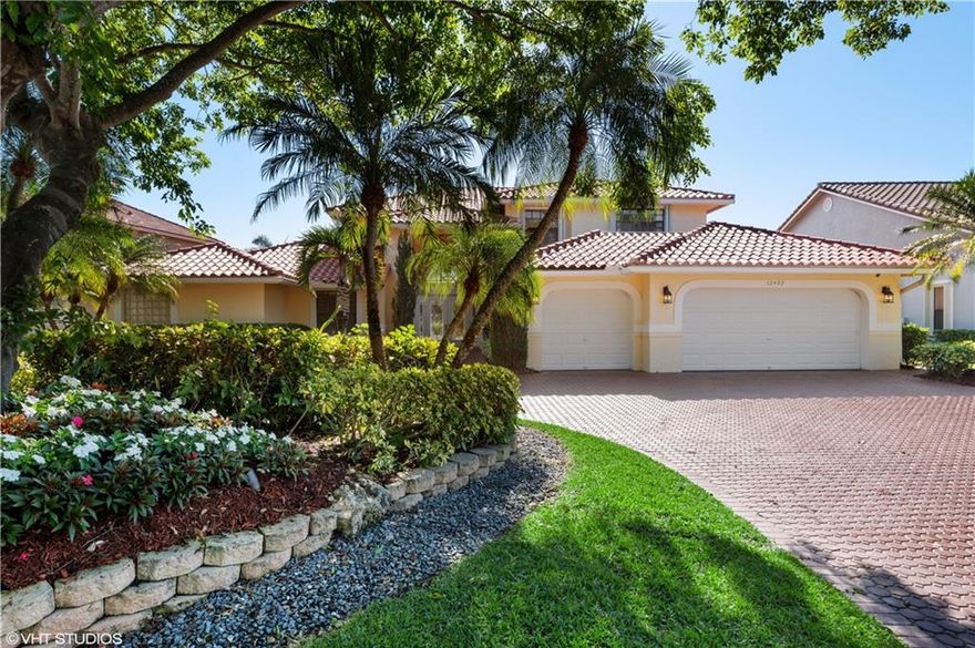 Spectacular Views on this Golf Course Home on the Water. This 4 Bedroom, 3.5 Bathroom, Office and 3 Car Garage Home has to be seen. As you enter your front door and see the 4th Hole green across from the water is simply amazing! Custom cabinetry, Large Primary Bedroom with 2 walk in closets. Primary Bathroom has separate cabinets and whirlpool tub. This home is perfect for entertaining or just sitting back and enjoying your views. Family Room and Patio overhangs have planked wood ceilings. Enjoy your freeform pool with attached spa while you barbeque on the large patio. Second floor has 2 bedrooms & 1 full bathroom and a screened Deck overlooking the pool & golf course. Loss of power is NO WORRIES-Has a "Generac" backup generator! See attached Floor Plan! NOTE--Washer & Dryer NOT Included.