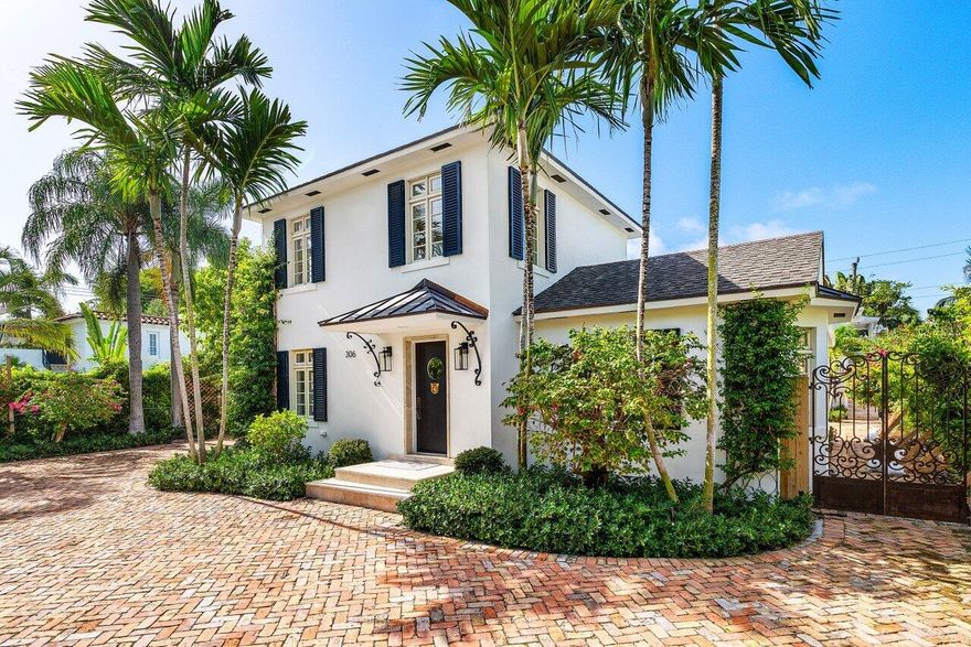 Discover a rare gem in the heart of historic El Cid, this newly renovated estate at 306 Cordova Road blends timeless elegance with modern luxury, offering an unparalleled lifestyle just steps from Flagler Drive's scenic waterfront, vibrant restaurants, boutique shops, and local markets, with the allure of Palm Beach and PBI airport only 5 minutes away.

Masterfully reimagined with enduring CBS construction, the 3-bedroom, 3.5-bath main residence exudes sophistication with bespoke white oak flooring, spa-inspired Botticino marble bathrooms, and a generous two-car garage. A separate guest house elevates the property's versatility, featuring two fully appointed suitesâ''each with a private bedroom, kitchen and laundry making them ideal for hosting distinguished guests or generating premium rental income. Enjoy all the benefits accompanied with the property's special zoning use of Multi-family.

The outdoor oasis showcases a 20x35 pool framed by elegant Turkish travertine, lush manicured landscaping, and a Chicago brick courtyard, perfect for intimate gatherings or grand entertaining under the Florida sun. This is more than a home, it's a legacy. Seize this rare opportunity to own a piece of El Cid's storied history, where walkability, luxury, and heritage converge in perfect harmony.