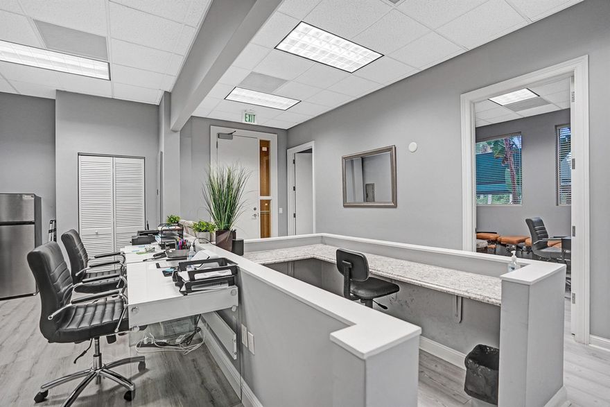 Rare opportunity to lease a fully built-out, turnkey medical/professional office suite at The Addison Medical Arts Plaza, located just west of Delray Medical Center and  between I-95 and the Florida Turnpike.Suite 102 is a ground-floor Class B office suite offering 1,346 total square feet. The layout includes four (4) private offices with possible fifth office or conference room, a dedicated reception desk & waiting area, a sink area, and administrative workstation with refrigerator. The space has been thoughtfully improved with updated flooring, lighting, doors, paint, and trim. The suite includes one (1) assigned covered parking space directly adjacent to the building, along with hundreds of additional employee and visitor parking spaces throughout the plaza.Schedule a tour!