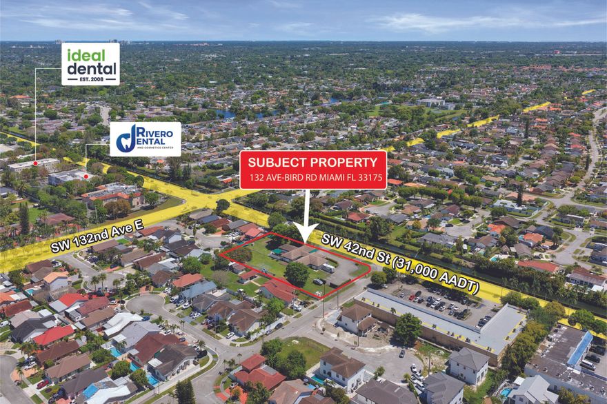 Unique opportunity to acquire a freestanding building with land, currently operating as a well-established daycare with 30+ years of history. Licensed for approximately 130 students, the property offers ample land for future expansion. Situated on a 1.32-acre lot directly on highly traveled Bird Road (SW 42nd St), it provides exceptional visibility with traffic counts ranging from 23,000-31,000 vehicles daily. Conveniently located just five minutes from Florida's Turnpike. The building has passed its 40-year recertification, offering added confidence. Ideal for continued daycare use or potential redevelopment (subject to city approval), including medical, office, or institutional uses.