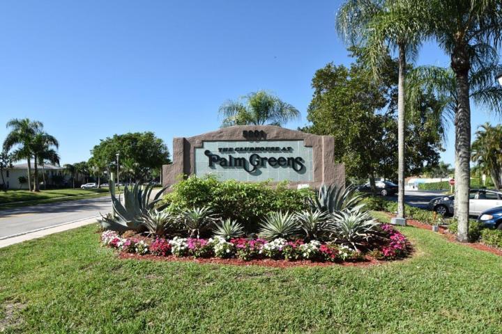 Lovely updated 2 bedroom, 2 bath second floor condo. Spacious floor plan, end unit with extra windows and new window treatments.. Newer stainless appliances, new lighting and electric switches and outlets. Move in ready, new carpet in bedrooms, new paint, textured ceiling, no popcorn!! . Palm Greens is a 55+ community featuring an expansive clubhouse which includes a ballroom, card room, library, and billiards tables. Other amenities include a large pool, poolside cafe, hot tub, 9 Har-Tru tennis courts, horseshoes, exercise room, bocci and shuffleboard. Excellent location-just minutes to Downtown Delray Beach's Atlantic Avenue and the Delray Marketplace. Great restaurants and shopping!