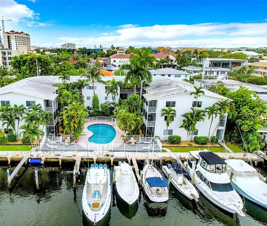 **DEEDED DOCK** 42' x 12' BOAT SLIP INCLUDED--DIRECT OCEAN ACCESS, DEEP WATER, NO FIXED BRIDGES!** Beautifully updated and spacious 1-bed, 1-bath condo in Fort Lauderdale's desirable Harbordale area. Set within a waterfront community on an interior deep-water canal, this home offers true boater convenience. Features include updated shaker cabinets, granite counters, stainless steel appliances, and elegant travertine floors. Enjoy a screened patio with pool view, impact windows, and built-ins. Community amenities include a sparkling pool and on-site laundry. Close to top dining, shopping, and all the lifestyle perks of the yachting capital of the world.