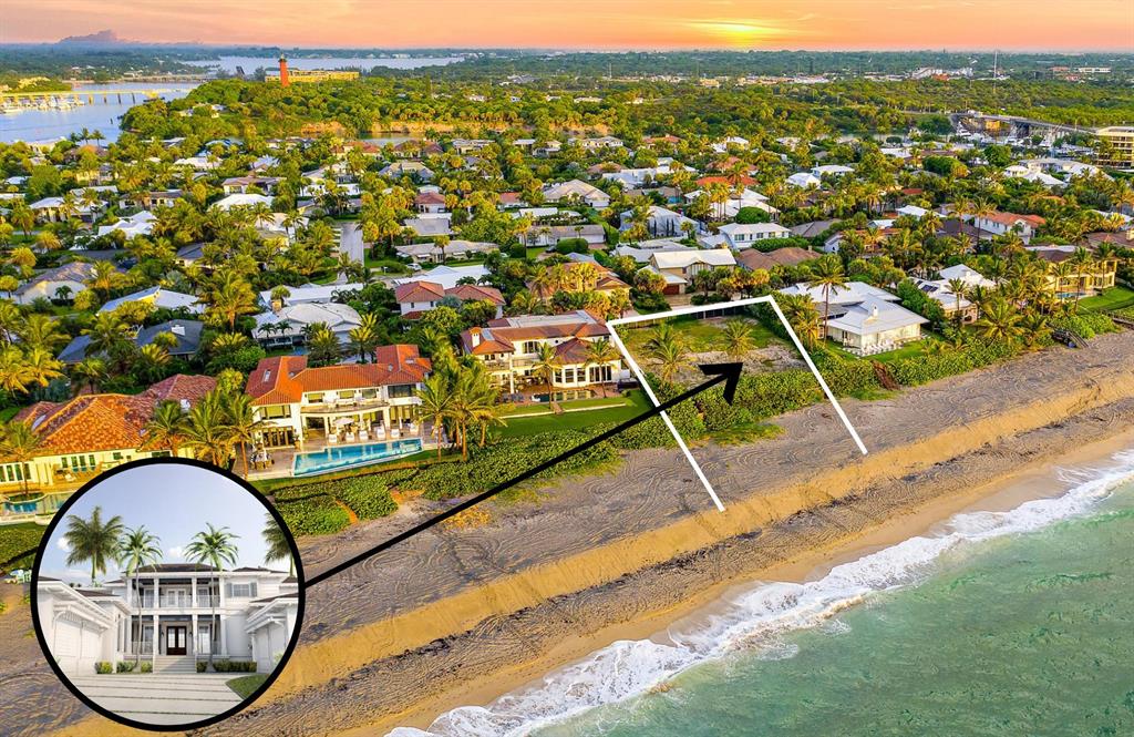 SPECTACULAR New Construction home to be completed in 2021 in the highly sought after Jupiter Inlet Colony of Jupiter Island! Opportunity awaits to own this oceanfront masterpiece, while selecting your own finishes, and making tweaks if desired, to the already approved building plans. The lot boasts 105 feet of oceanfront and ''high above the dune'' elevation, providing ample privacy from the elegantly casual setting of the world famous Jupiter Inlet Colony. Land also for sale -- $5,575,000 -- if you wish to start from the ground up with your own builder. Originally owned by the legendary Perry Como, the lot has been cleared and is ready to build! Don't let the opportunity to own your custom beach house pass!