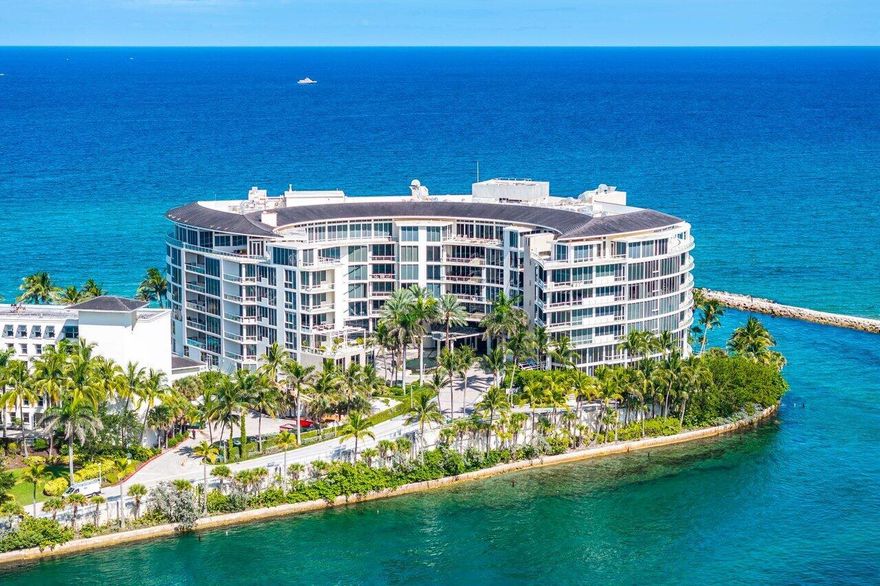 One Thousand Ocean | Welcome to Boca Raton's Most Prestigious Address on the Ocean. This rarely available Center Stack direct ocean-front 05-Line is now available. 11' floor to ceiling windows w/breathtaking views of the Ocean & Boca inlet. The spacious unit has total 5486 total sq ft. & the floor-plan includes 3 bedrooms & 3.1 bathrooms, all water views, cozy Theater, The Chef's kitchen includes marble counter tops, high-gloss Walnut Cabinetry, wine station & coolers, coffee station, double ovens & dishwashers, and an outdoor Hibachi grill & BBQ. The over-sized Primary Suite has breathtaking ocean views, custom iron & glass doors leading to an expansive closet w/ built-in storage & vanity island. The primary BA has marble detailing, separate vanities & water closets, & an over-sized spa-