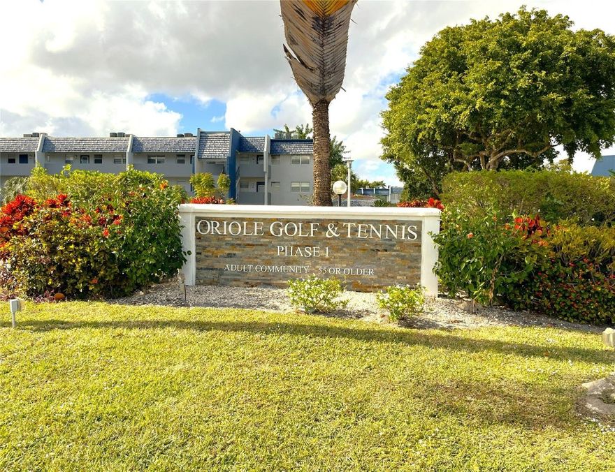WONDERFUL 1 BEDROOM 1 BATHROOM CONDO IN DESIREABLE COMMUNITY OF ORIOLE GOLF & TENNIS. EASY ACCESS TO ELEVATOR, STAIRS, LAUNDRY AND STORAGE AREAS FROM UNIT. VERY CLOSE TO THE MAIN CLUBHOUSE JUST STEPS AWAY TO ADJACENT BUILDING. KITCHEN HAS WOOD CABINETS, GRANITE COUNTERTOPS AND STAINLESS STEEL APPLIANCES. NEWER LUXURY VINYL FLOORING IN MAIN LIVING AREAS. NEUTRAL TILED FLOORING IN KITCHEN AND BATHROOMS. WELL MAINTAINED, SPACIOUS AND CLEAN THROUGHOUT THE UNIT. LARGE WALK IN CLOSET IN PRIME BEDROOM. LARGE DEN WHICH CAN BECOME A 2ND BEDROOM IF NEEDED. ENJOY ALL THE AMENITIES OF ORIOLE GOLF AND TENNIS FABULOUS CLUBHOUSE AND POOL. CLOSE TO SHOPPING, RESTAURANTS, MAJOR ROADS & HIGHWAYS. EASY TO SHOW! ALL FURNITURE CAN BE INCLUDED IN SALE IF INTERESTED.