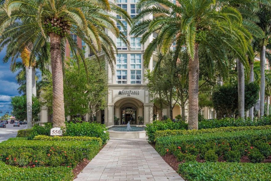 Resort-style living awaits you in this 1BR/1BA condo. The high windows brings plenty of natural light to make this your perfect retreat. The condo features granite countertops, stainless steel appliances, tile floors through the entire condo, washer and dryer. The building features: Covered parking space included and complimentary valet parking, infinity pool, hot tub, outdoor seating area with barbecue grill and lounging area with the intracoastal and ocean views. Complete gym with steam and sauna rooms, billiard , 24-hour concierge, conference room, library. The South Tower Location allows you to walk to the finest amenities that West Palm Beach has to offer. Easy access to I-95, the beach, airport, clematis. Water, internet, and cable is included in your rent.