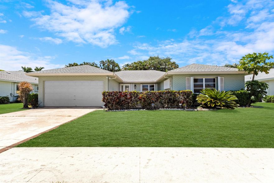 Come see this Extremely Sought After Pine Tree Village 3 bed, 2 bath, 2 car garage home in this 55+ Community. All windows have hurricane shutters, beautiful stamped concrete driveway. From the front door spreading throughout the home is beautiful, newly installed, large  tiles. New kitchen & appliances add to the recent upgrades in addition to the bathroom renovations as well. Home has a large enclosed Florida Room that can be used for entertaining and adds to the overall under air sqft The home has a spacious open layout, lots of storage with closets around every corner. This is a HUD property. Sold ''AS-IS'' without any guarantee or warranty. Federal law prohibits housing discrimination based on your race, color, origin, religion, sex, family status, or disability.