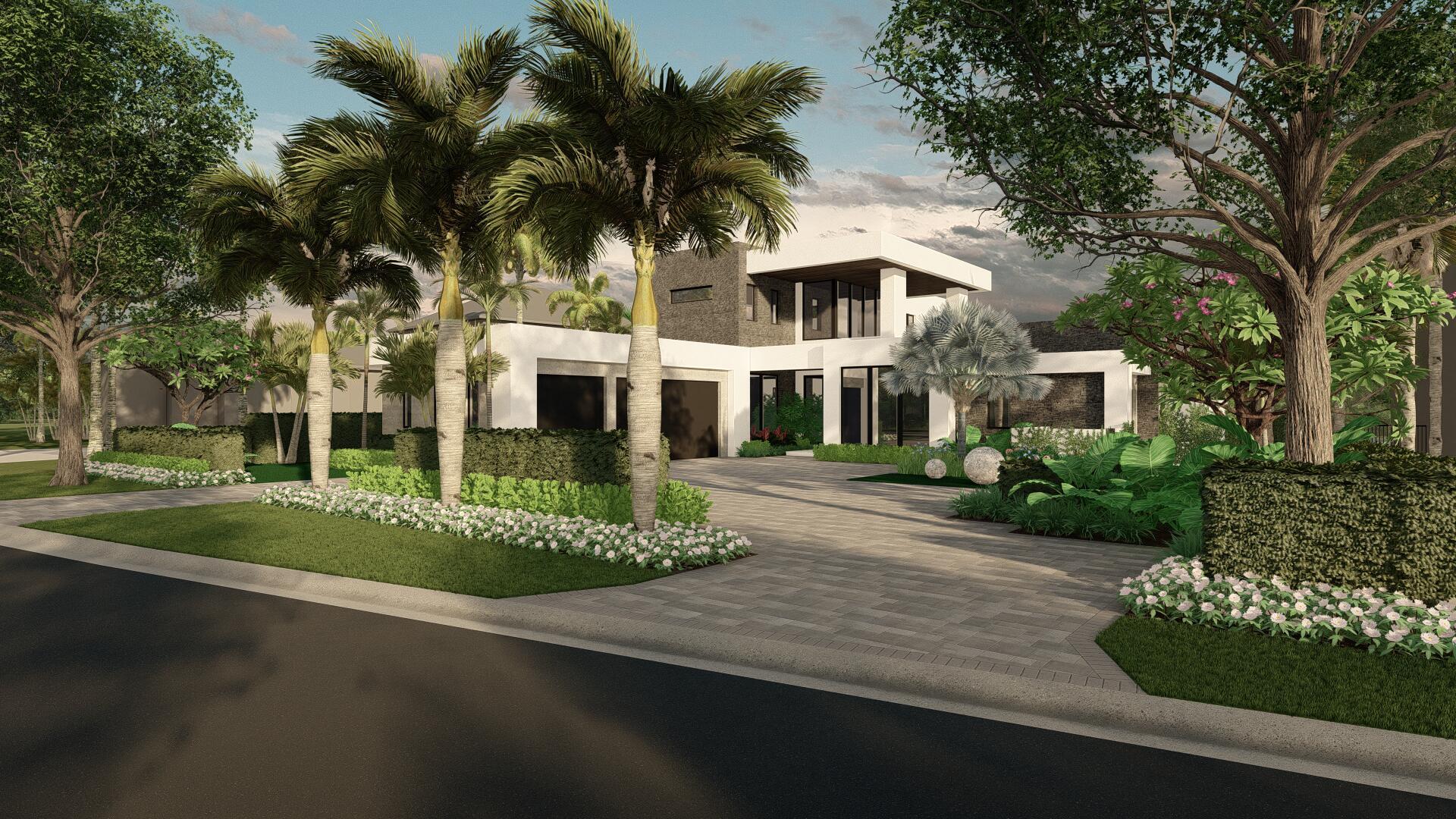 Contemporary 5 bedroom plus study. A waterfront gem by Cherry Luxury Homes. Wide water views of mangrove island and tranquil lagoon. Stunning exterior elevations featuring 2 tone grey cladding. Entry door by Oikos, imported Italian glass pivot door opens to great room with view of resort pool and wide water. First rate open concept kitchen, Sub Zero and Wolf equipped, oversized white quartzite island seats 6-8, Cristallo countertops, white and charcoal imported custom maple cabinets, Dornbracht faucet and so much more. Enjoy magnificent water view from great room with linear fireplace and cove ceiling. White porcelain flooring, impact windows. Owners retreat has large His and Her closets with custom storage, spa bath with all glass shower, Toto toilet and privacy garden view. Floating sta