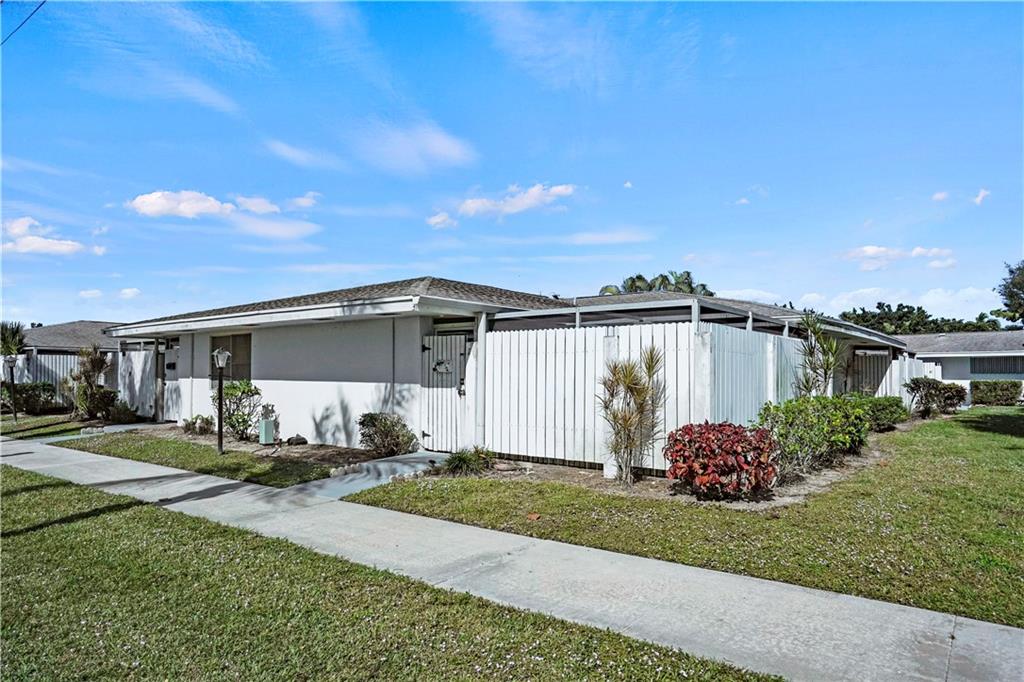 ALL AGES WELCOME- Attention GOLFERS, BICYCLISTS, and those that love PARKS and outdoor events! This is the perfect location close by to Wellington and across the street from sun & fun. Enjoy the large outdoor patio and lovely one bedroom condo which is centrally located to everything you need including grocery stores, local farms, pharmacies, hospitals, restaurants, places or worship, cinemas and so many gorgeous parks. The community also has a beautiful pool and club house for you to take advantage of. New AC, water heater, and washer & dryer, all replaced in 2022! Freshly painted, brand new carpet, and large screened in patio for even more outdoor enjoyment.
Seller paying special assessment for new fences and landscaping!