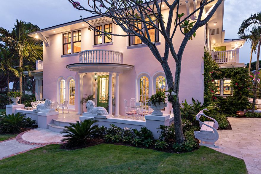 Quintessential Palm Beach   An iconic residence in Historic Prospect Park, masterfully reimagined and expanded with no detail overlooked. Designed by Kemble Interiors, this home seamlessly blends preserved architectural charm with refined modern luxury and cutting-edge technology. The main house offers three bedrooms, anchored by an exquisite chef's kitchen—the true heart of the home—featuring Sub-Zero and Wolf appliances, custom cabinetry, and a striking quartz island. Elevated finishes, custom closets, three laundry areas, full home generator, and Lutron system throughout.  Set on an 11,326± sq. ft. gated, newly landscaped lot with heated pool, cabana bar, air-conditioned two-car garage, separate guest apartment, and private east-facing balcony with tranquil water views. Ideally located in close proximity to Beaches, restaurants, Worth Ave , City Place and Palm Beach International Airport  DISCLAIMER: The written and verbal information provided including but not limited to prices, measurements, square footages, lot sizes, calculations and statistics have been obtained and conveyed from third parties such as the applicable Multiple Listing Service, public records as well as other sources. All information including that produced by the Sellers or Listing Company are subject to errors, omissions or changes without notice and should be independently verified by any prospect for the purchase of a Property. The Sellers and Listing Company expressly disclaim any warranty or representation regarding all information. Prospective purchasers' use of this or any written and verbal information is acknowledgement of this disclaimer and that Prospects shall perform their own due diligence. Prospective purchasers shall not rely on any written or verbal information provided when entering a contract for sale and purchase. Some affiliations may not be applicable to certain geographic areas. Copyright 2023 Listing Company. All Rights Reserved.