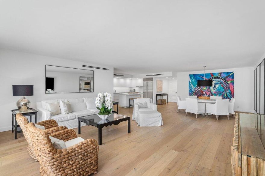 Located in the rarely available private residences of Winthrop House on Palm Beach's most desirable street - Worth Ave.  Building exterior/entrance is currently being completely redone and will be the best looking on the beach strip. Newly renovated 2 bedroom/2 bath has 2 parking spots on the same level as the unit - never step foot in an elevator unless you desire. Southern exposure, an ocean glimpse and the most stylish finishes. Laundry in unit. Fully equipped kitchen with Wolf and Sub-Zero. Underground tunnel access to the beach, recently redone rooftop pool and sundeck/garden, top-of-the-line gym, full time manager and 24-hour security & door person. Steps to The Colony Hotel, shops and restaurants.