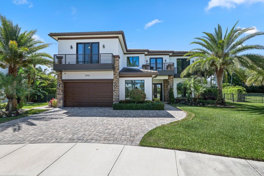 Introducing the Callahan model, a luxurious 6-bedroom home with an office & loft, located in the highly sought-after gated community of Royal Palm Polo. This stunning home is on a culdesac & sits on one of the largest lots in the community. Enjoy the XL fenced yard complete with a heated pool for year-round enjoyment. As you step inside, you'll be greeted by soaring 24-foot ceilings on the first floor &  10-foot ceilings on the second floor, creating an expansive & airy atmosphere. The chef's kitchen is a culinary delight, featuring top-of-the-line Wolf & Subzero appliances, a gas cooktop, & beautiful views of the pool. Downstairs is the primary bedroom, 2 guest rooms & an office. Upstairs is 3 bedrooms and a loft.  Home is equipped with solar panels. See Floor Plan