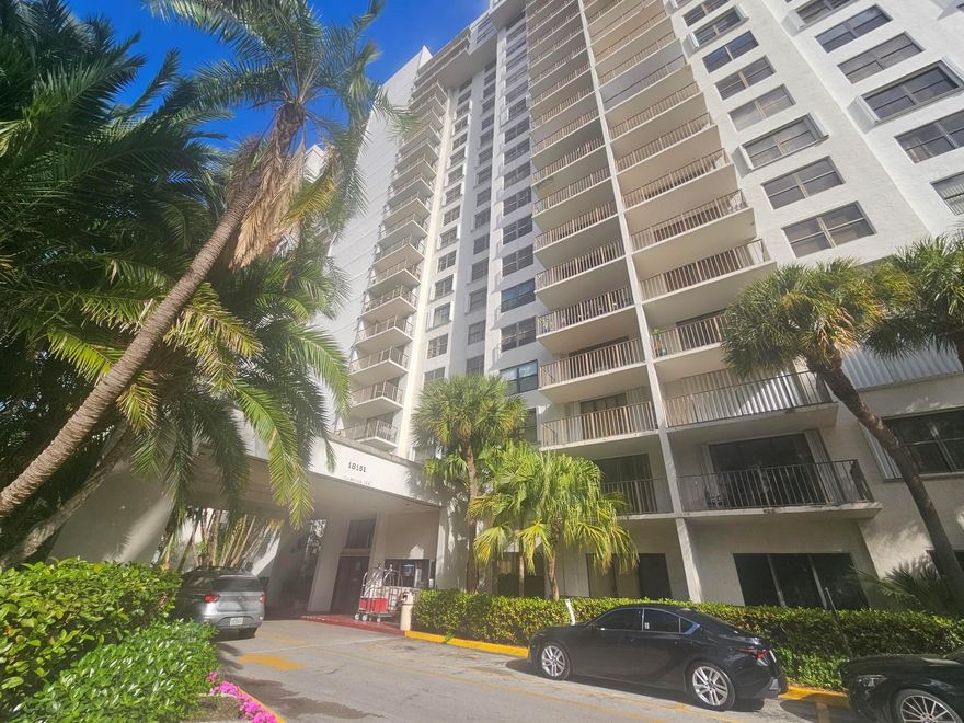 Excellent price for this is a spacious, corner unit with a large open balcony and beautiful lake & city views. The unit is recorded as 3-bedroom 2.5 bath having 1,610 SF of living area in public records. It appears the 3rd bedroom was initially a den, and the prior owner removed the walls to make a large living room (unit is currently a 2/2.5).  Enjoy relaxing views of the Lake and the City of Aventura. Easy to show, property is vacant and has a LBX. Sold AS-IS. Seller-Broker has NO prior history or disclosures. Buyer solely responsible to verify HOA Fees. Assessments, Violations, etc.