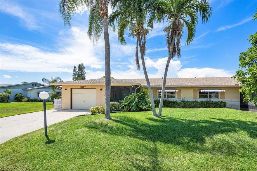 Beautiful Move-In Ready Villa, offers 2 Bdrms + a Studio Bedroom / 2 Baths/ Garage in Delray's Best Kept Secret ~ ''Delray Villa's'', a 55+ active community.  This Open, Spacious Home, features a Designer Kitchen w/White shaker cabinets, Granite counters, Mosaic Tiled Backsplash, Stainless Steel appliances, an Oversized Island, Porcelain tile & LED lighting throughout! This very special home has two patios: a Covered Screened Front Patio & a Super Inviting Tropical Patio for BBQ/ Happy Hour Gatherings! Grab a Book, theres a Reading Nook & a Studio Bedrm, (Can add a closet). ALL this & Just Minutes from Downtown Atlantic Avenue, the Delray Market Place, tons of restaurants and shopping nearby! The Low HOA Includes a Brand New Clubhouse ~ coming soon! It's under renovation Now/ No Assessment