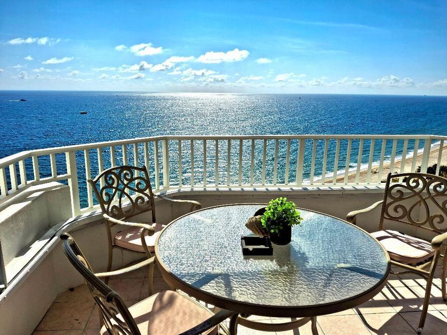SEASONAL RENTAL IN PRIME LOCATION! Stunning corner condo in luxury oceanfront building with breathtaking OCEAN, INTRACOASTAL AND CITY VIEWS! Watch the most amazing SUNRISES AND SUNSETS! Open kitchen concept with breakfast bar, tile throughout, in-unit washer and dryer, impact glass and walk-in closets. This spacious residence features a split floor plan, almost 1,800 SqFt living area and a large balcony that is overlooking the Atlantic Ocean. The Resort-style pool area with heated saltwater pool and grill areas has direct beach access - beach chairs are provided for your convenience - The building offers upscale amenities including a state-of-the-art fitness center, billiard room, card room, concierge, garage parking .... Just minutes to the Pompano Pier, dining and entertainment.