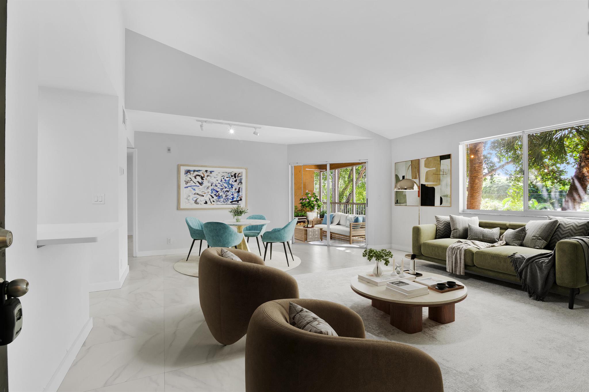 Beautiful and bright fully remodeled unit located on the 3rd floor with no neighbors above. Features include an open kitchen with white quartz countertops, a contemporary bathroom with a stall shower, and a tiled balcony with extra storage. Enjoy abundant natural light from multiple windows. Conveniently located on McNab Rd with easy access to I-95. The community offers great amenities including a swimming pool, tennis court, gym, and social room. Move-in ready and perfect for enjoying South Florida living!