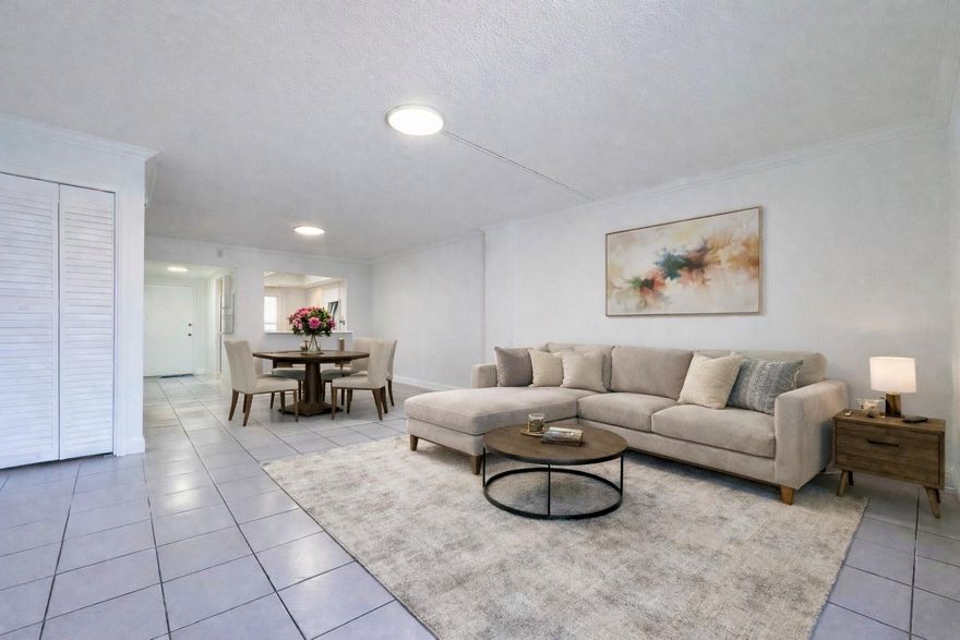 DIRECT WATERFRONT CONDO WITH BREATHTAKING VIEWS. SPACIOUS AND BRIGHT 2 BED 2 BATH. NEW A/C. BRAND-NEW FRIDGE AND DISHWASHER. NEW HURRICANE PROOF WINDOWS. FRESHLY PAINTED. OVERSIZED BALCONY WITH ACCESS FROM BOTH THE LIVING ROOM AND MASTER BEDROOM. TILE FLOOR. UNFURNISHED (ONLY MURPHY BED & BALCONY FURNITURE). ON-SITE BARBECUE AND HEATED POOL OVERLOOKING WATER. DOCK EXTENDS INTO THE LAKE WITH FULL ACCESS FOR LOUNGING IN THE SUN. LAUNDRY ROOM ON THE SAME FLOOR. PARKING. STORAGE. WALKING DISTANCE TO THE BEACH, PUBLIX, WALMART, PLAZA WITH BANKS, SHOPS, RESTAURANTS. PET FRIENDLY. HVAC SYSTEM UPGRADED WITH DEHUMIDIFIER AND UV-LIGHT, IDEAL FOR FLORIDA CLIMATE AND ENHANCED INDOOR AIR QUALITY.