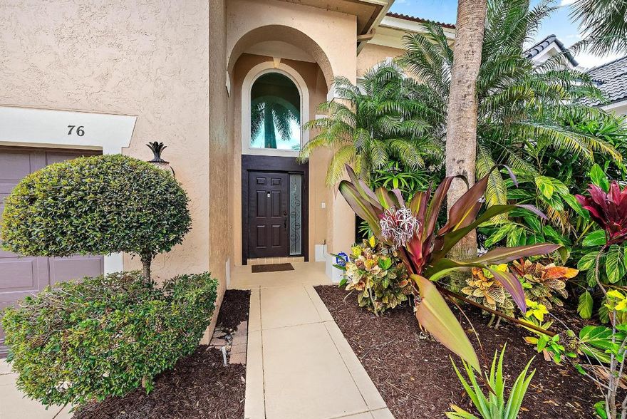 Set within the prestigious gated community of The Sanctuary, this beautifully remodeled 4-bedroom, 2.5-bath Mahogany model offers refined luxury and tranquil lake views. Impeccably maintained and filled with natural light, the two-story residence features 24x24 Saturnia marble flooring, hardwood floors, soaring ceilings, and custom millwork throughout.

The gourmet kitchen is designed for entertaining, showcasing handcrafted cabinetry, granite countertops, and top-of-the-line appliances including a 48-inch Thermador gas range. All bedrooms are located upstairs, highlighted by a spacious primary suite with serene lake views. Outdoor living is elevated with a heated saltwater pool, expansive stone paver patio, and fenced yard. Recent upgrades include a new roof (2021), impact glass (2022), smart home features, and fresh interior and exterior paint. Ideally located minutes from The Gardens Mall, dining, beaches, and PBI Airportwith exceptionally low HOA fees.

76 Princewood Notes:
Newly renovated Laundry Room 
Washer /Dryer

Newly renovated Powder Room

Kitchen:
New Wolf 48" stove with griddle
Newly renovated kitchen
Thermador Dishwasher
Kitchen Aid Fridge/Freezer

Family Room:
65" LG TV wall mount (1yr old) 

Primary Bathroom: 
Newly refreshed 

Guest Bathroom:
Newly refreshed

New ceiling fans and light fixtures throughout

Newly installed ADT alarm system
Garage cabinetry and extra Thermador Fridge

New Central ac ductwork March, 2025

Pool-New Salt System April, 2025

EXCLUSION: Tiffany hanging globe in Kitchen
All furniture, Art, area rugs, Primary room TV