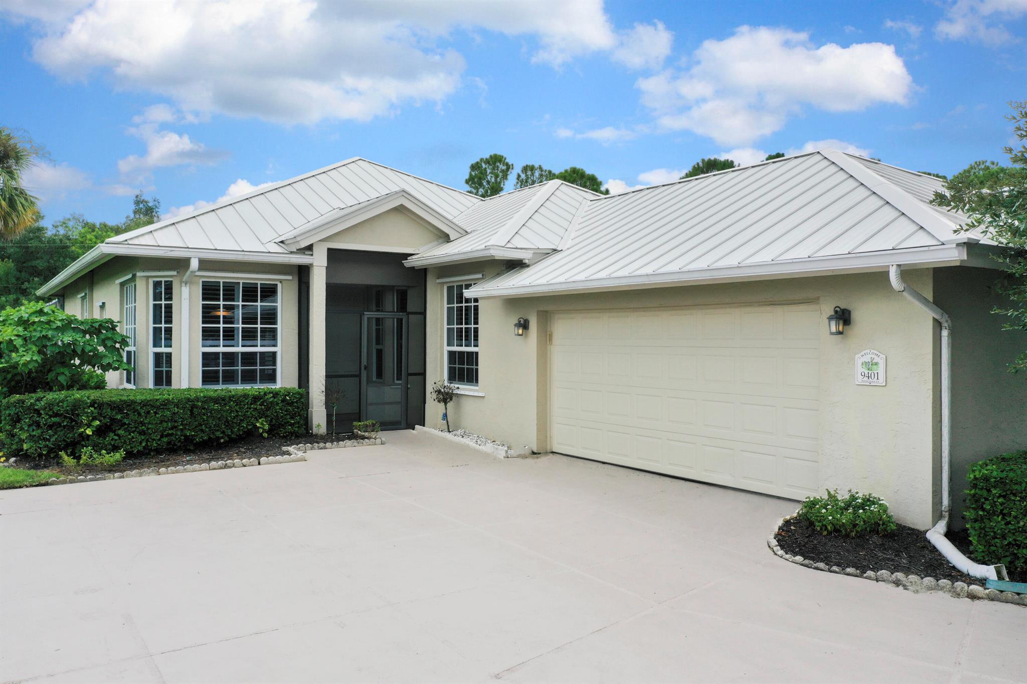 Beautiful 3/2/2 pool home located on oversized lot on the golf course. Great room with a bonus sitting area. Custom Kitchen cabinets, granite counter tops and stainless-steel appliances with an eat in kitchen area. Enjoy peace of mind with high impact windows, metal roof and whole house generator. The master bathroom is completely renovated walk-in shower with custom cabinets and a bonus closet. Plantation shutters on all the windows, diagonal tile in the living areas and carpet in the bedrooms. Air-conditioned bonus workshop area in the garage. Screened in pool area with stunning views of the golf course. Come enjoy country club living in the Meadowood Golf community. This home is move in ready.