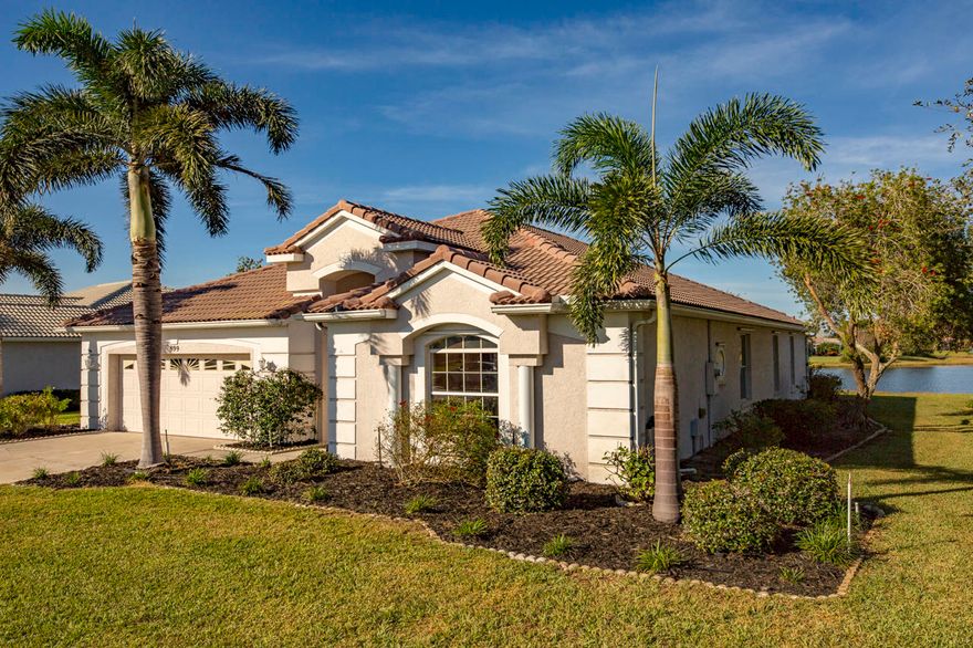 NEW A/C FEB 2018. Beautiful 3 bedroom, 2 bath home on the water in Lake Charles, St Lucie West. Screened, covered,tiled patio over looking lake. Room for pool. Laminate & tile floors, fresh interior paint, stainless appliances, corion counters, kitchen breakfast area. Access to patio from kitchen, GREAT ROOM & master suite.Tiled entry & foyer. In the heart of St Lucie West. HOA includes community pool, tennis, basket ball, horse shoes, picnic area + more.  24-hr guard at gate, street lights, side walks, underground utilities,lawn care, basic cable. Have your own dock & boat or fish. St Lucie West is spring training home of NY Mets. Great shopping, dining, golf & more.